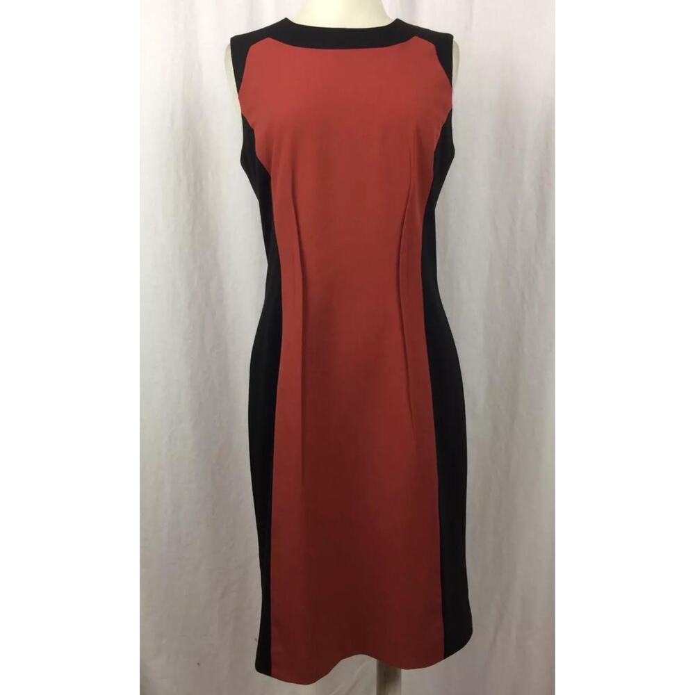Calvin Klein Black & Red Women's Size 12 SheathDress